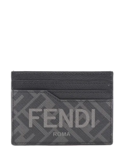 Fendi Pre-Owned 2010-2025 Leather Zucca card holder