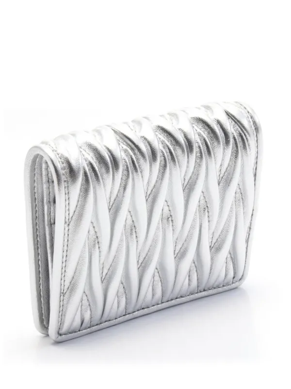 Miu Miu Pre-Owned 2010-2025 Metallic Matelasse Wallet Small