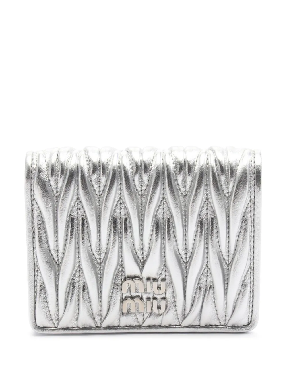 Miu Miu Pre-Owned 2010-2025 Metallic Matelasse Wallet small wallets | серебристый | Image 1