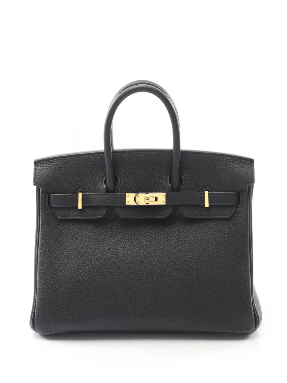 Pre-owned Hermes 2021 Togo Birkin 25 Handbag In Black