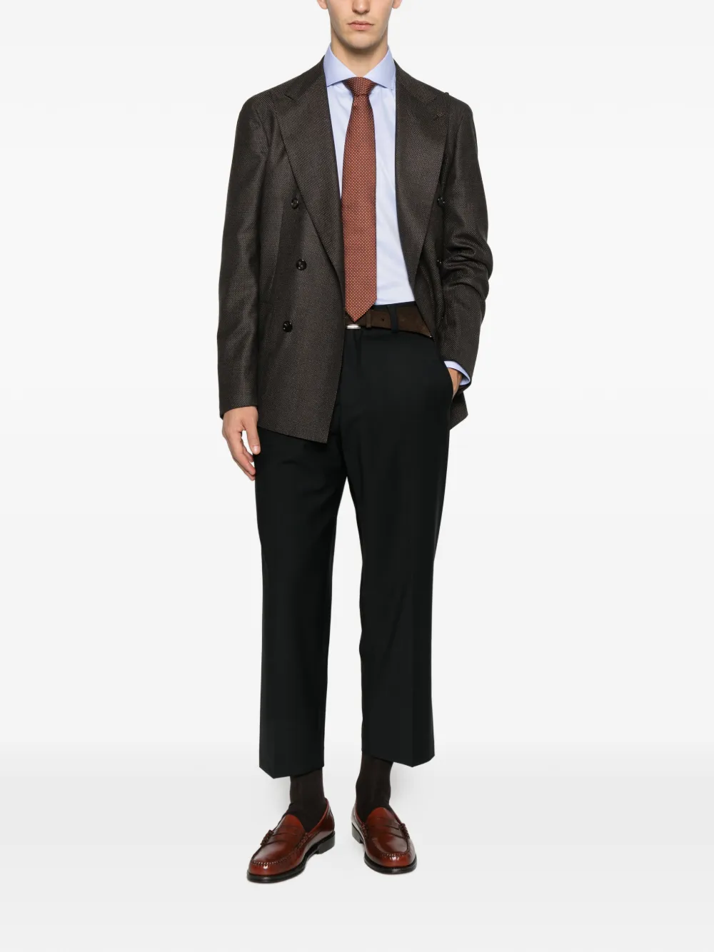 Michael coal straight-leg wool rousers - Zwart