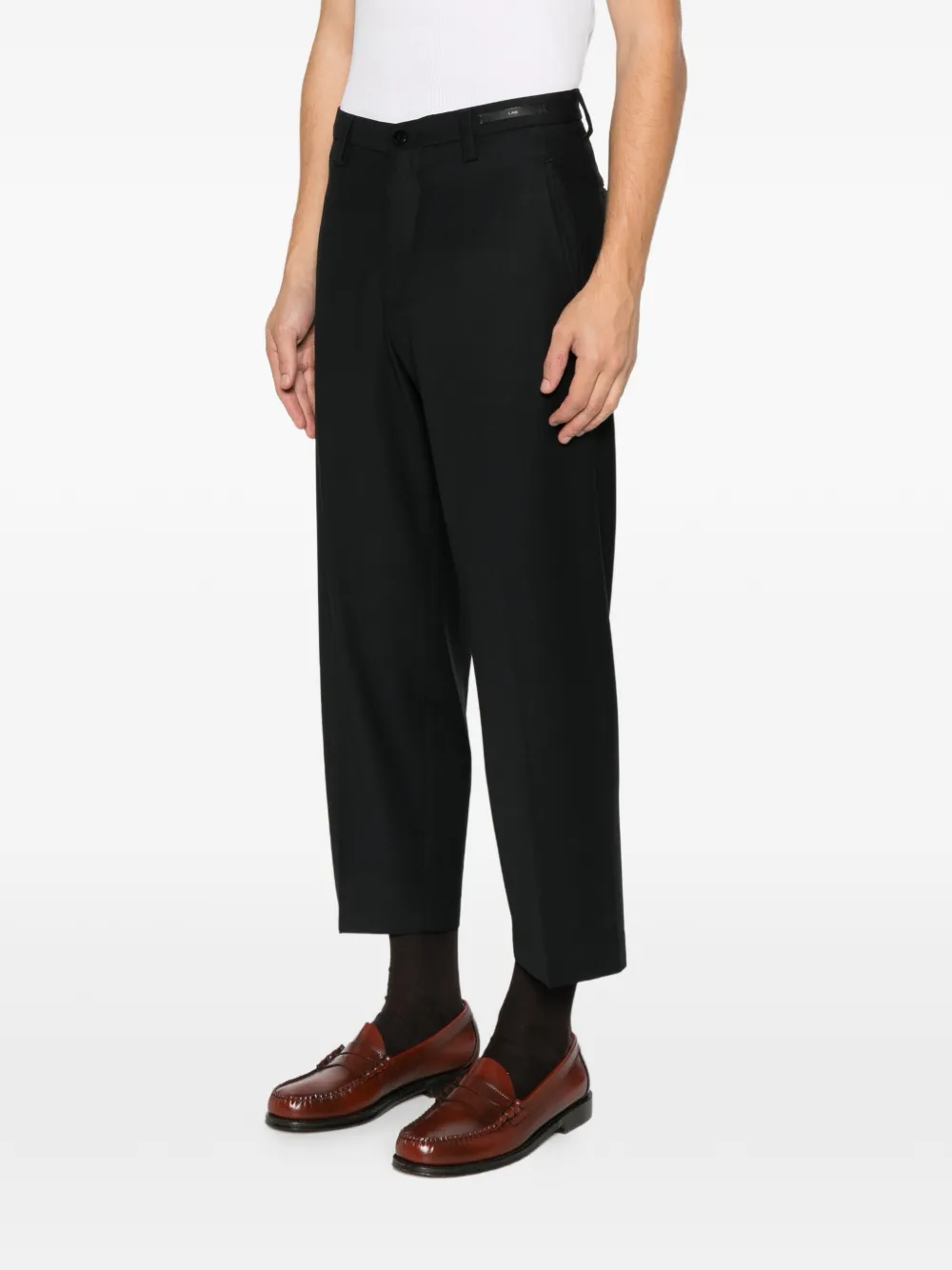 michael coal straight-leg wool rousers Zwart