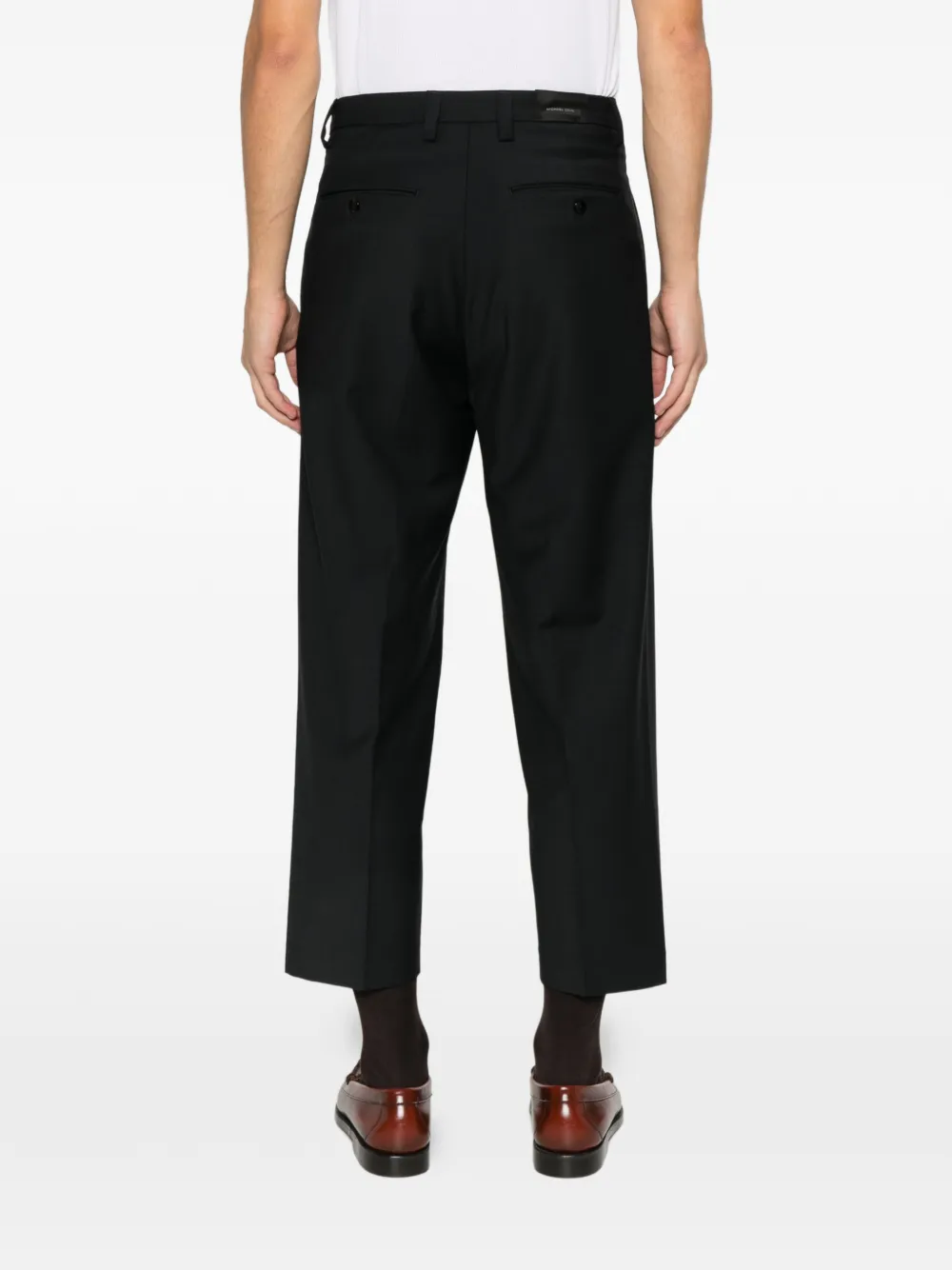 michael coal straight-leg wool rousers Zwart