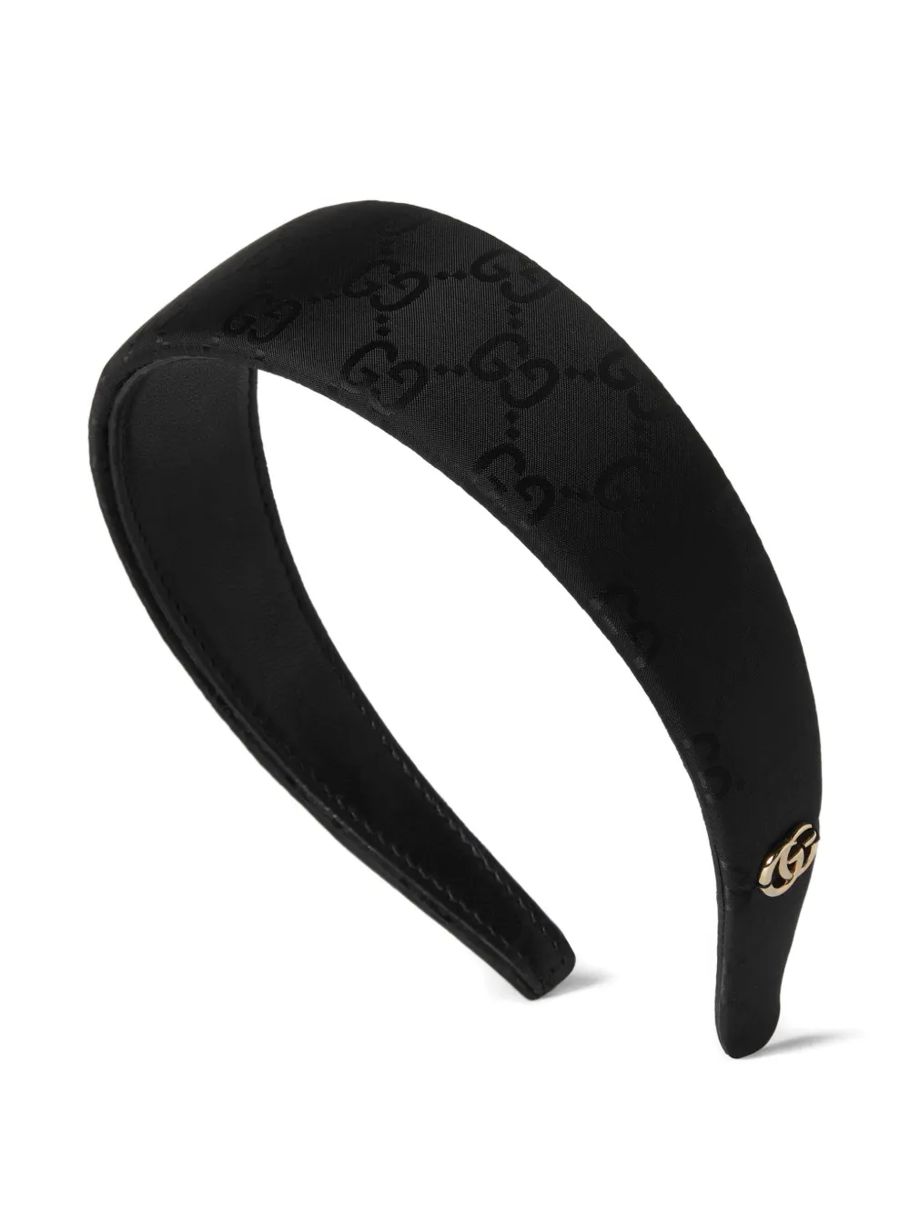 Gucci GGl eather-trim hair band - Schwarz