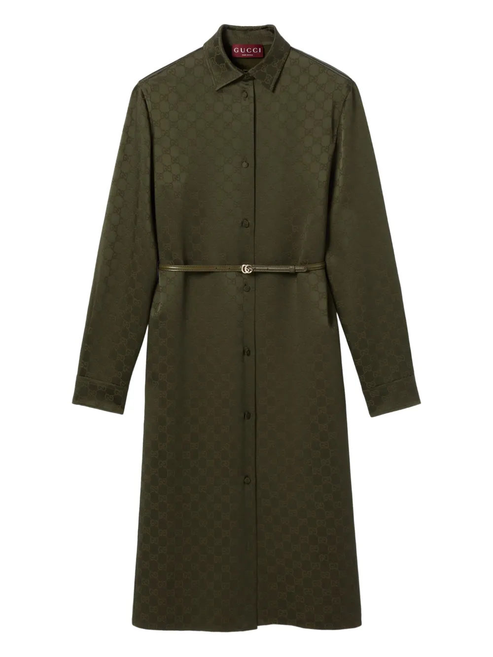Gucci classic-collar shirt midi dress | Green | Image 1