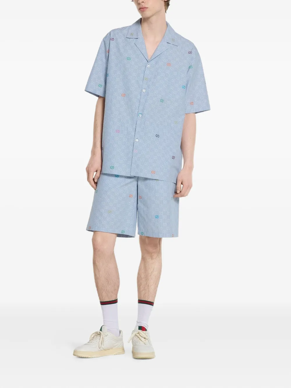 Gucci gg detail short-sleeve shirt - Blauw