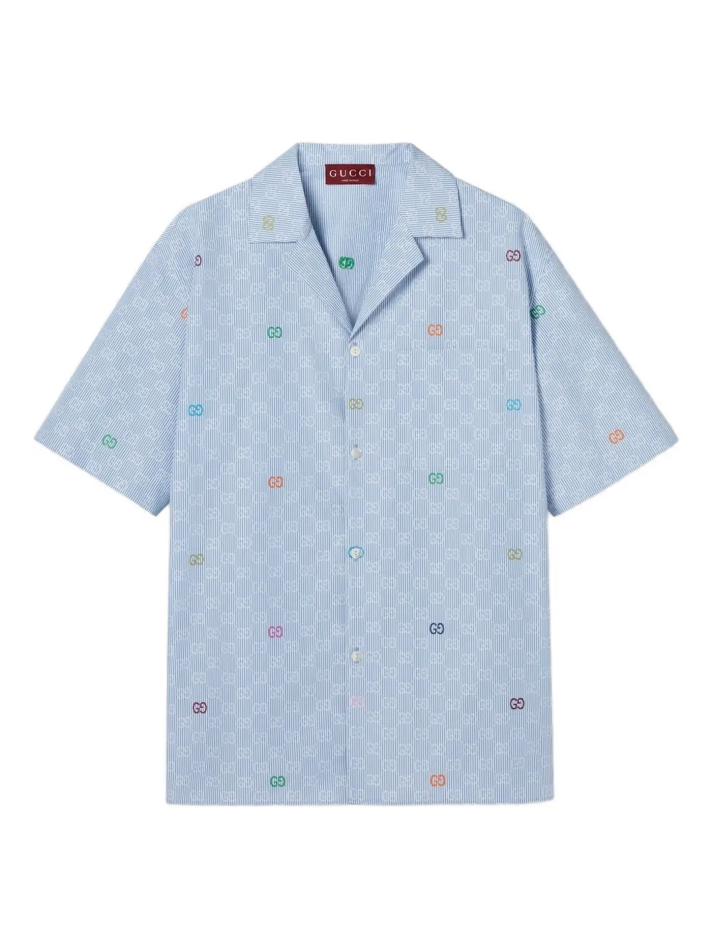 Gucci gg detail short-sleeve shirt - ブルー Gucci gg detail short-sleeve shirt - ブルー