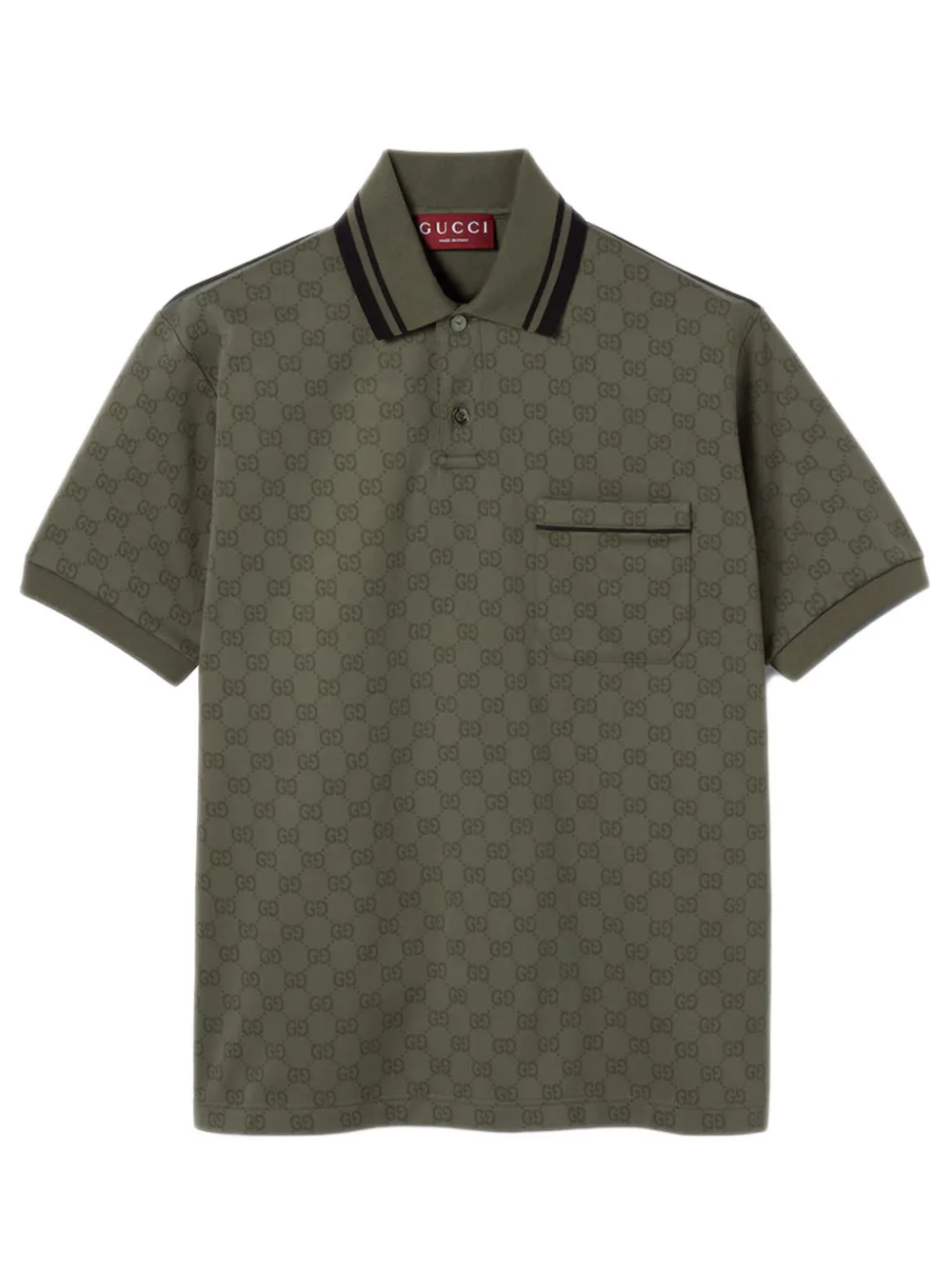 Gucci gg jacquard striped polo shirt - Groen