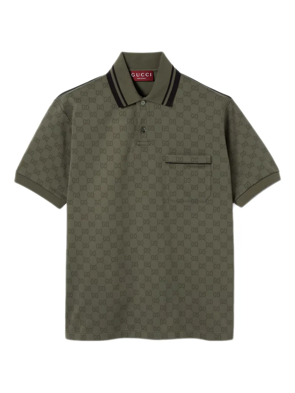 Gucci gg jacquard striped polo shirt - グリーン Gucci gg jacquard striped polo shirt - グリーン