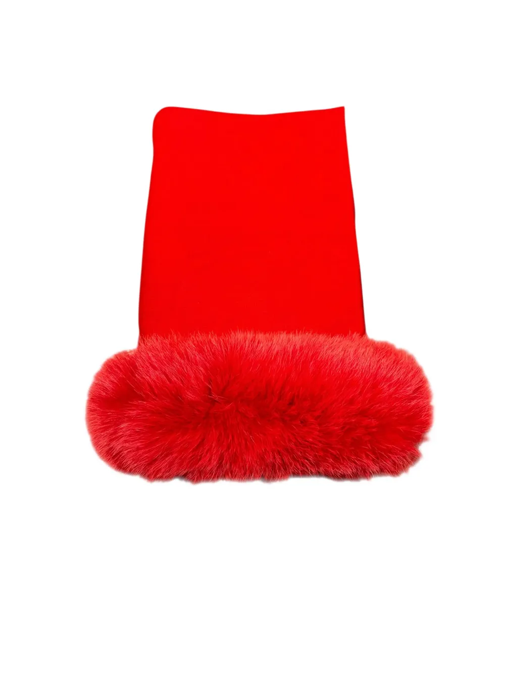 Nima 1708 Fur Trim Scarf In Blue