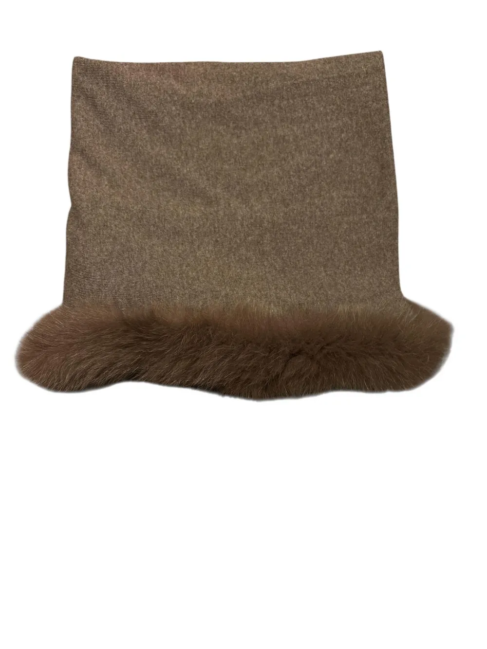 Nima 1708 Fur Trim Scarf In Brown