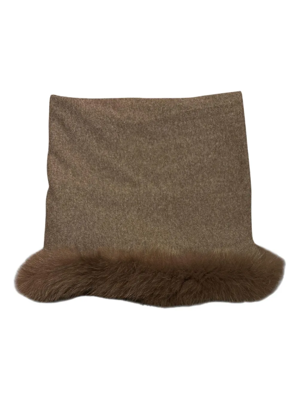 Nima 1708 Fur Trim Scarf In Brown