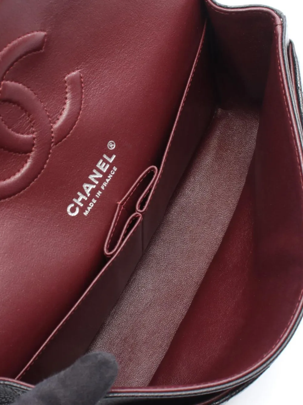 CHANEL Pre-owned 2018-2019 Medium Classic Caviar Double Flap Shoulder Bag In Black