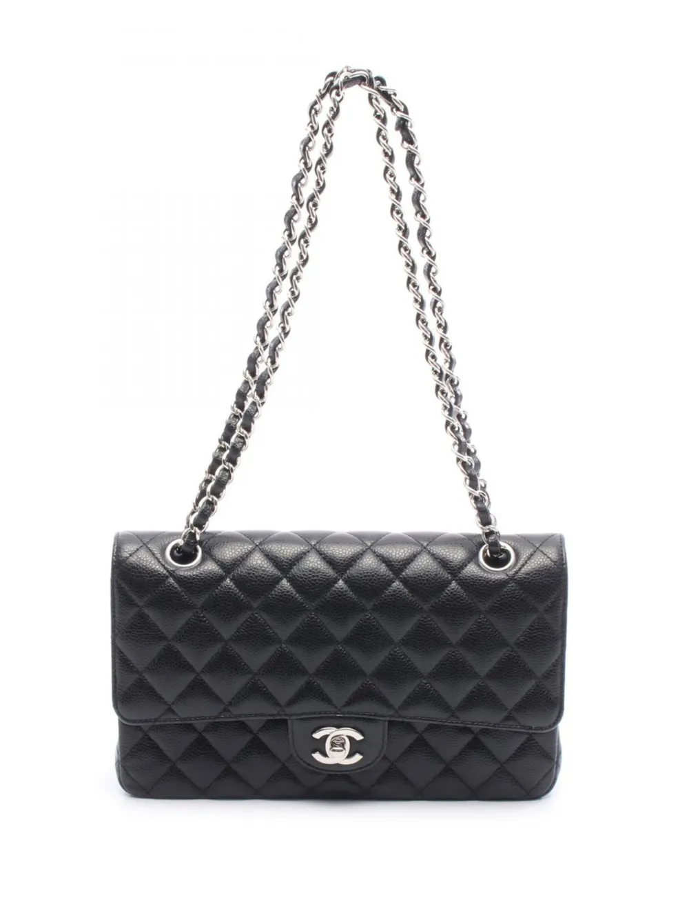 CHANEL Pre-Owned 2018-2019 Medium Classic Caviar Double Flap shoulder bag - Nero