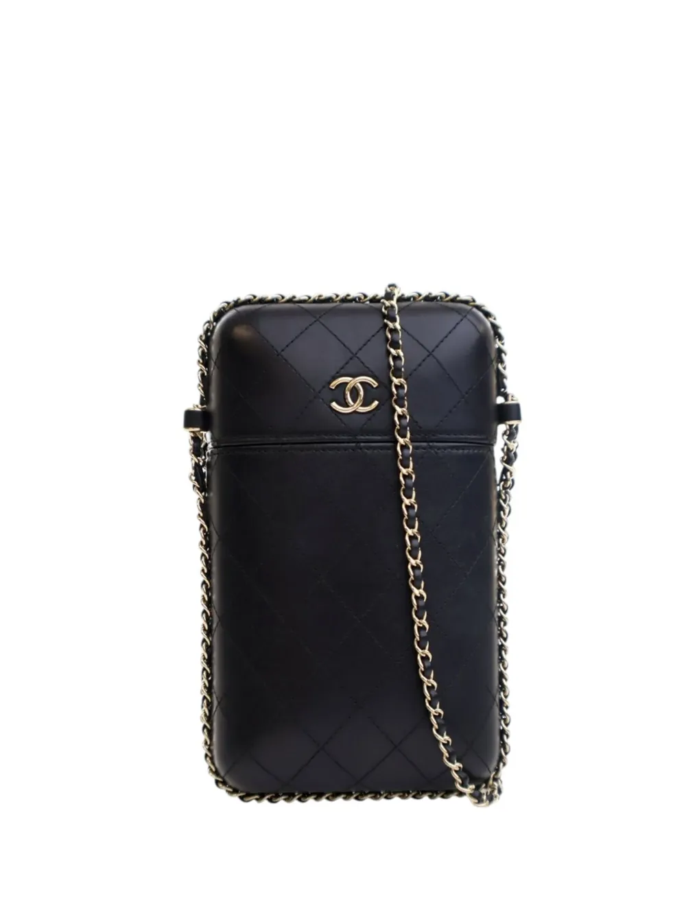 CHANEL Pre-Owned 2018 ココマーク マトラッセ ラムスキン チェーンアラウンド フォンホルダー ショルダーバッグ - CHANEL Pre-Owned 2018 ココマーク マトラッセ ラムスキン チェーンアラウンド フォンホルダー ショルダーバッグ -