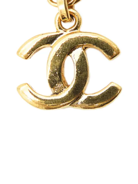 CHANEL Pre-Owned 1970-1980 Gold Plated CC Pendant Chain Necklace costume necklace