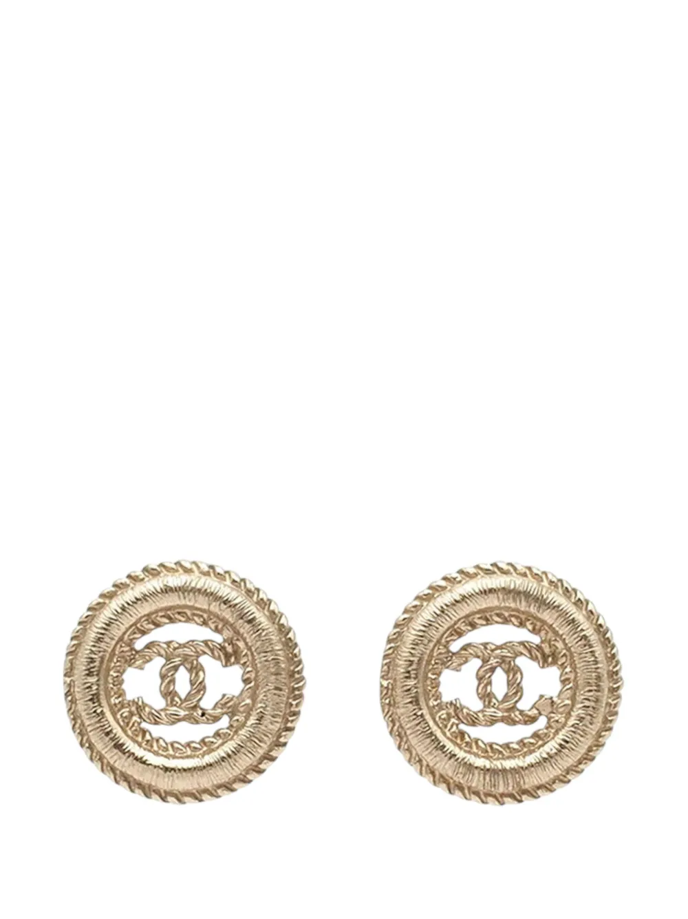 CHANEL Pre-Owned 2017 ゴールドプレーテッド ココマーク ツイスト ラウンド プッシュバック コスチューム ピアス - CHANEL Pre-Owned 2017 ゴールドプレーテッド ココマーク ツイスト ラウンド プッシュバック コスチューム ピアス -
