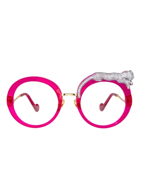 ANNA-KARIN KARLSSON Rose Et La Roue embellished round-frame glasses