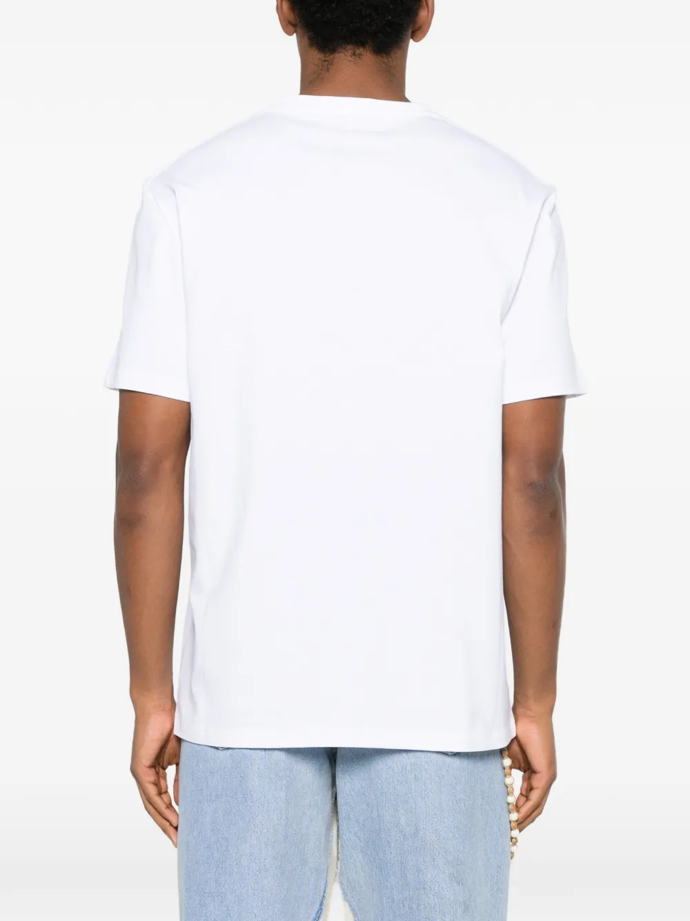 Loewe Logo-embroidered Cotton-blend Jersey T-shirt In White