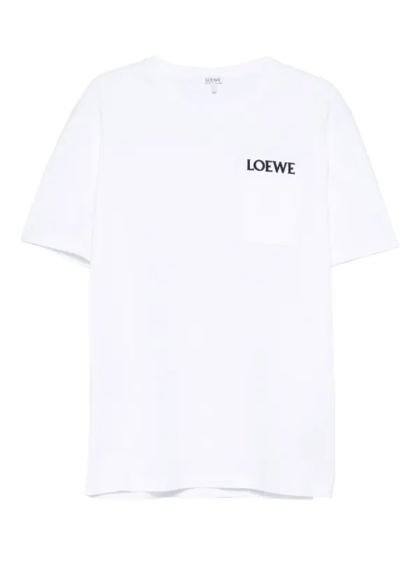 ふぁれ　LOEWE ホワイト Tシャツ ポケット付き LOEWE ポケットディテール Tシャツ | ホワイト | FARFETCH JP