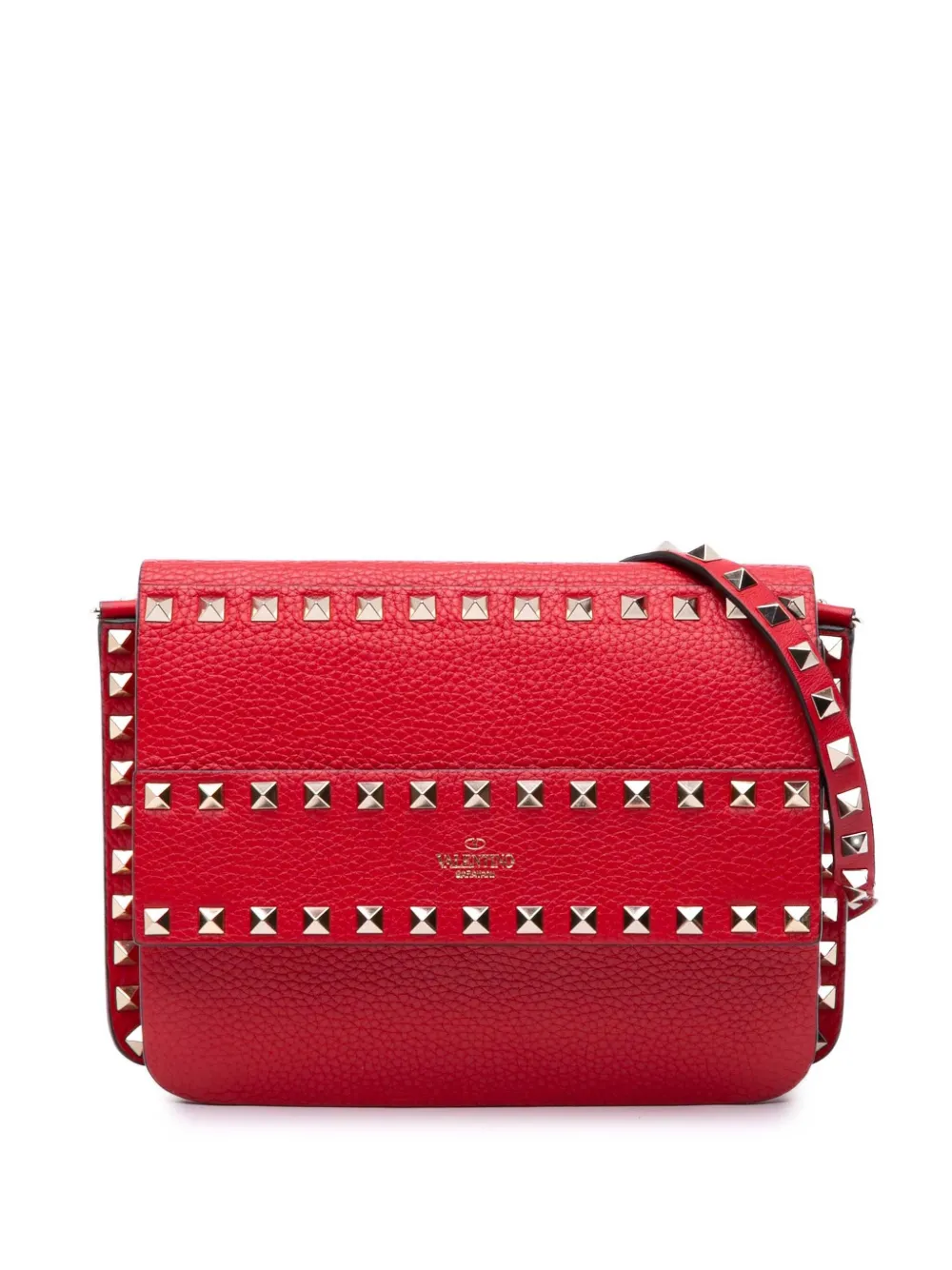 Valentino Garavani Pre-Owned 2018-2025 スモール グレインカーフ ロックスタッズ ショルダーバッグ -