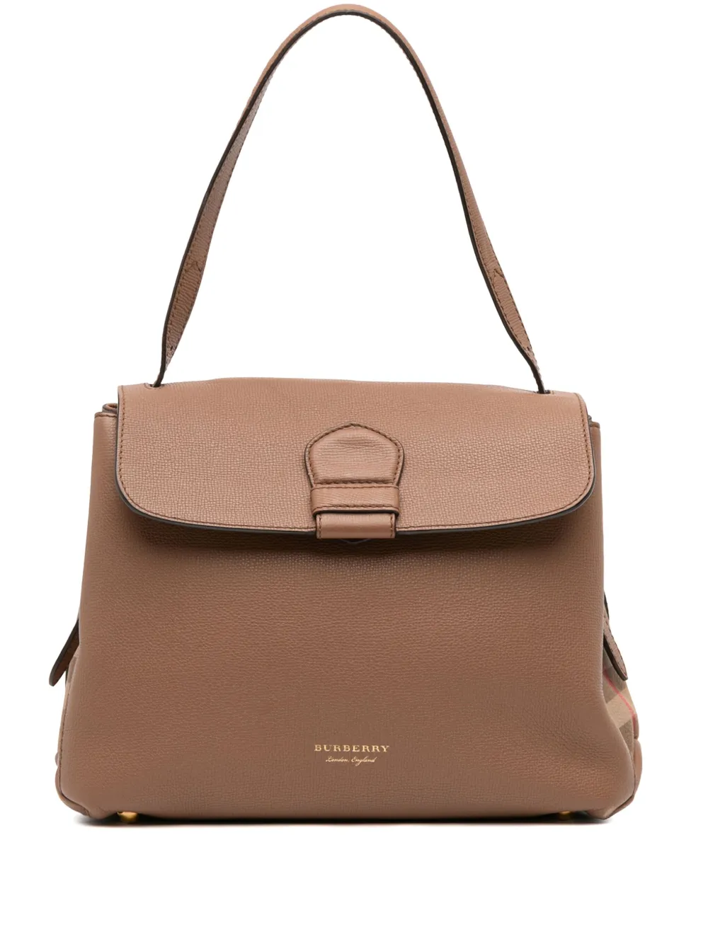 Burberry Pre-Owned 2000-2017 Medium Calfskin and House Check Camberley satchel - Marrone