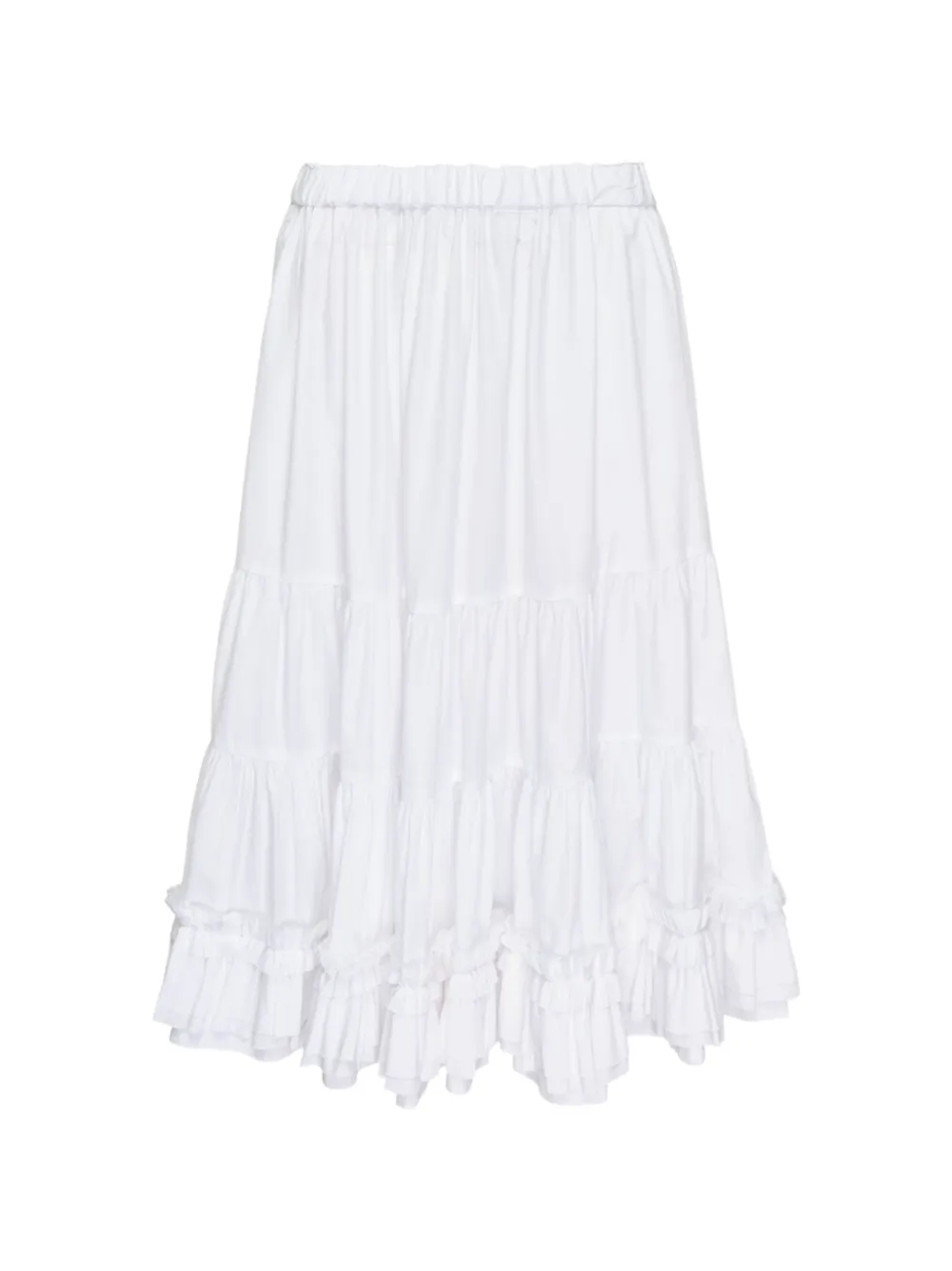 Comme Des Garçons Girl Teiban ruffled cotton midi skirt - Weiß