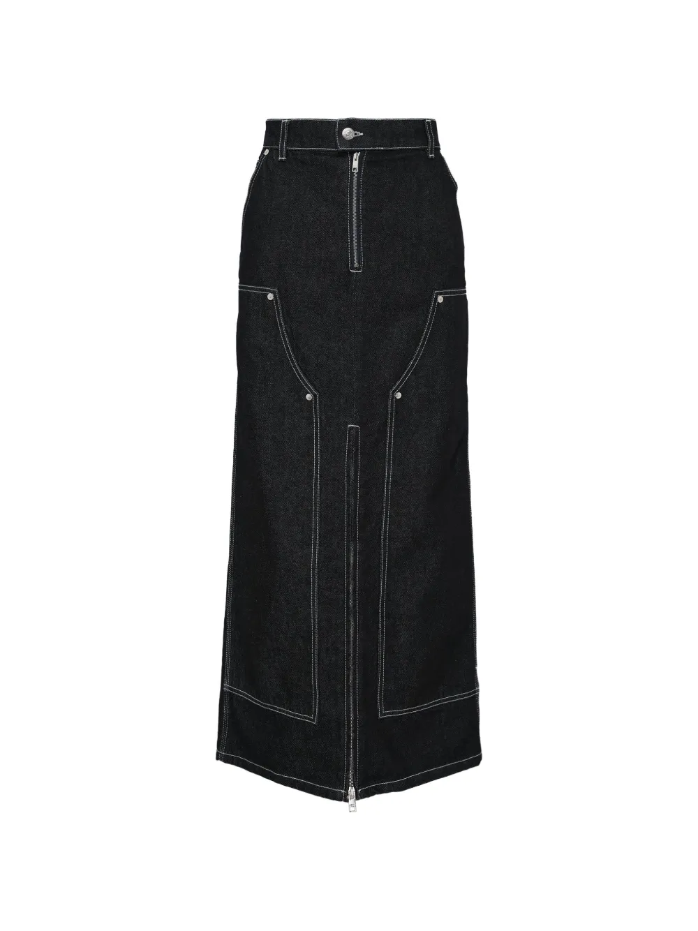 MSGM contrast-stitch denim skirt - Blu