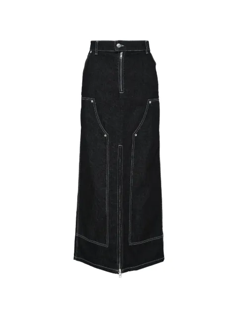 MSGM contrast-stitch denim skirt