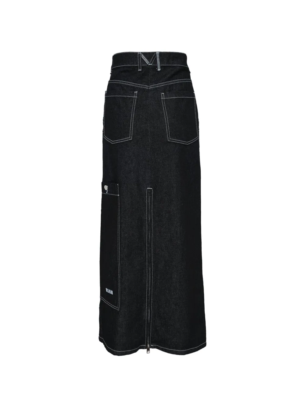 MSGM Spijkerrok met contrasterende stiksels Blauw