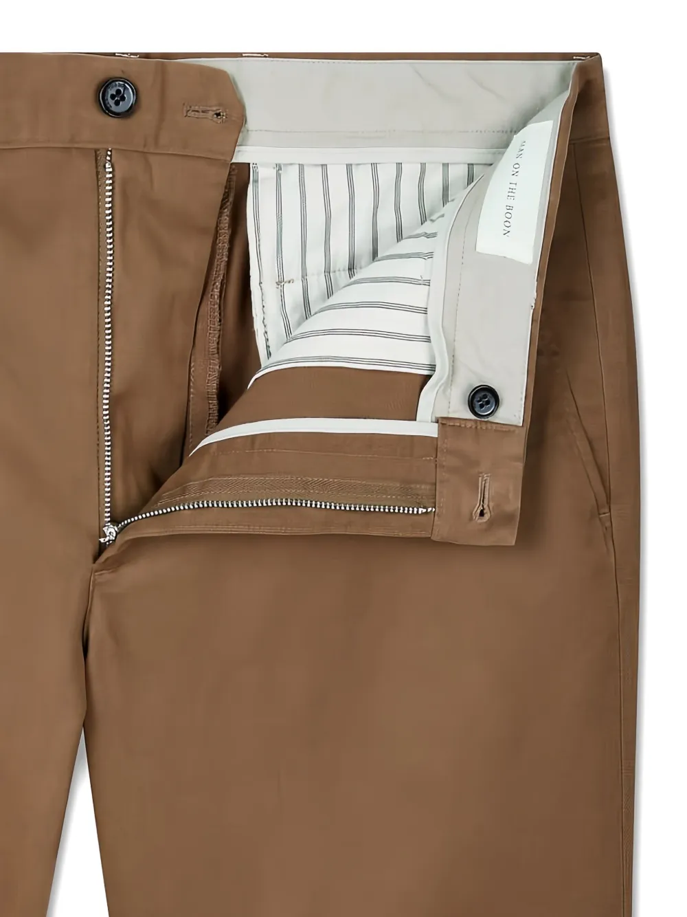 Man On The Boon. Straight Chino Pants In Brown