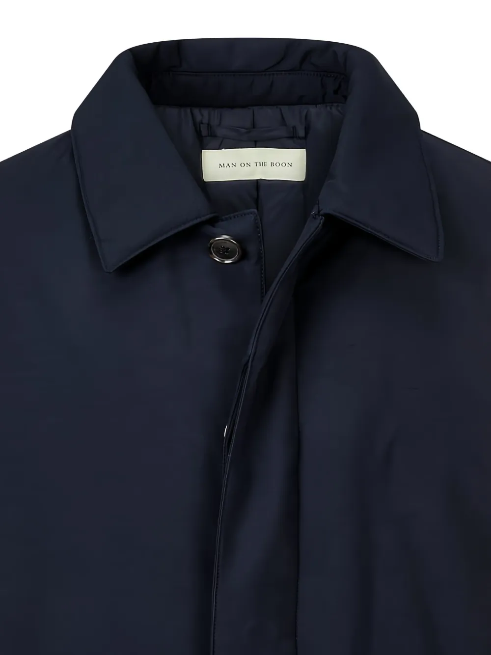 Man On The Boon. Hidden Button-up Coat In Blue