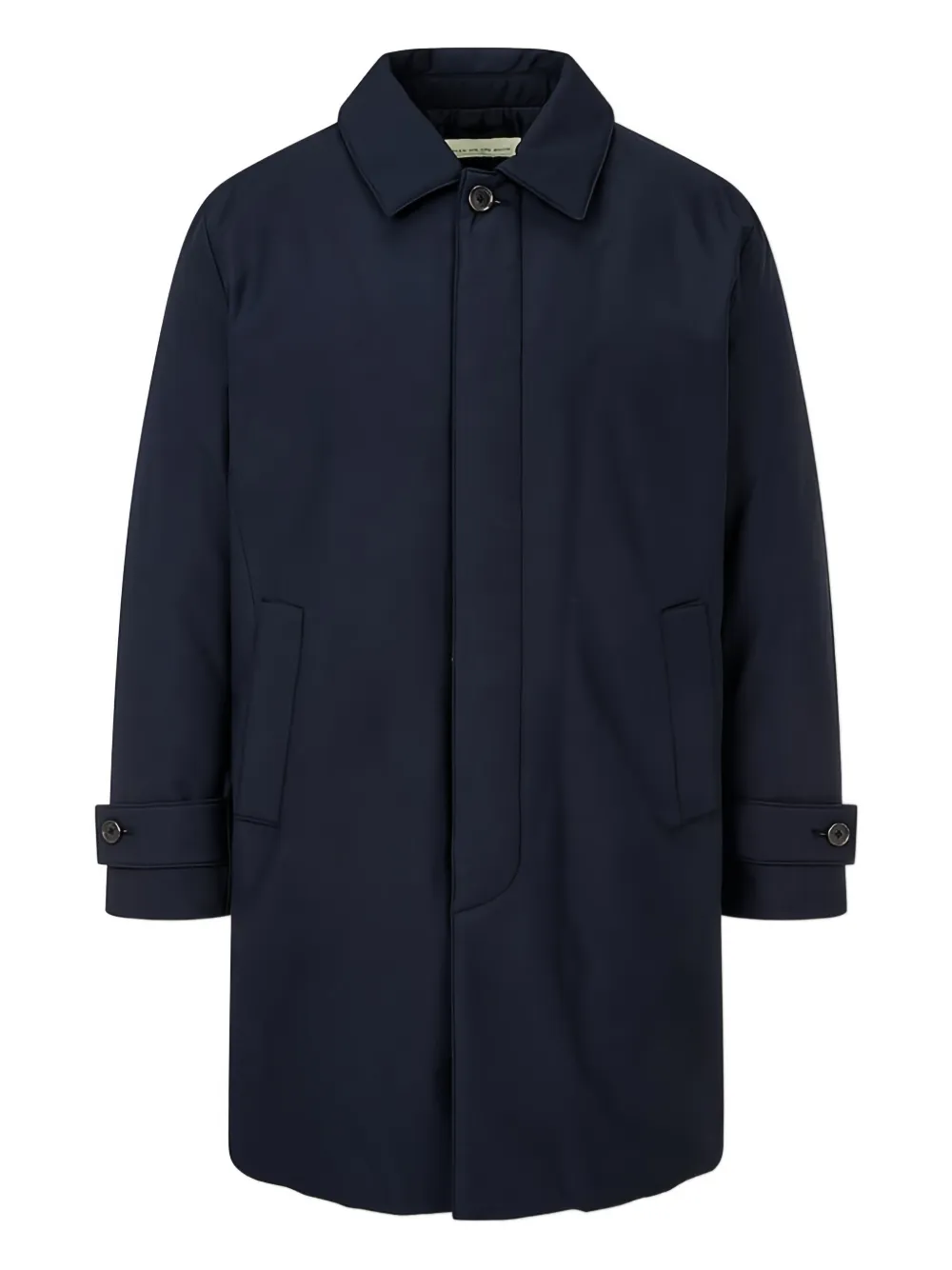 Man On The Boon. Hidden Button-up Coat In Blue