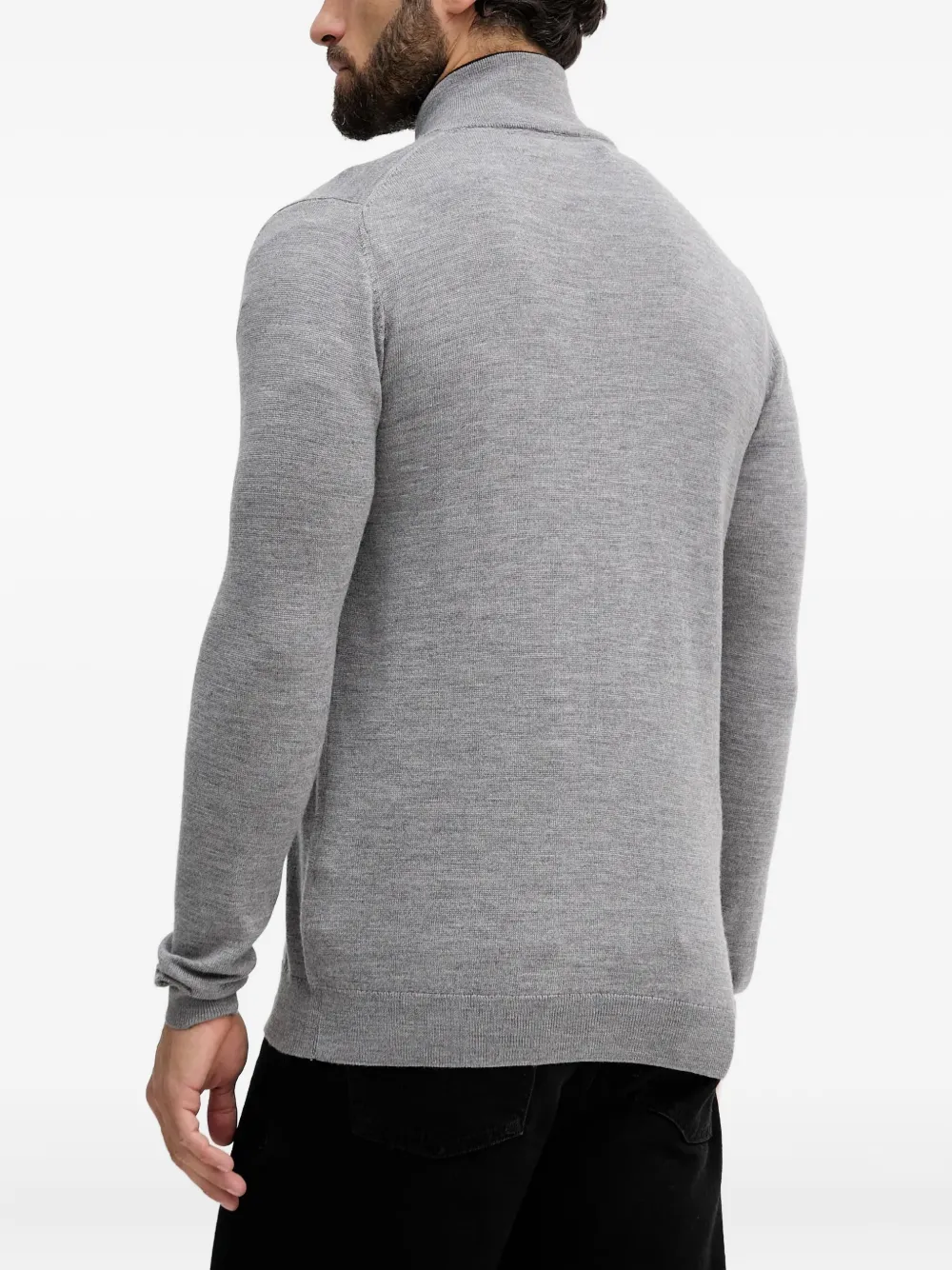 Karl Lagerfeld Trui met geborduurd logo en rits Grijs