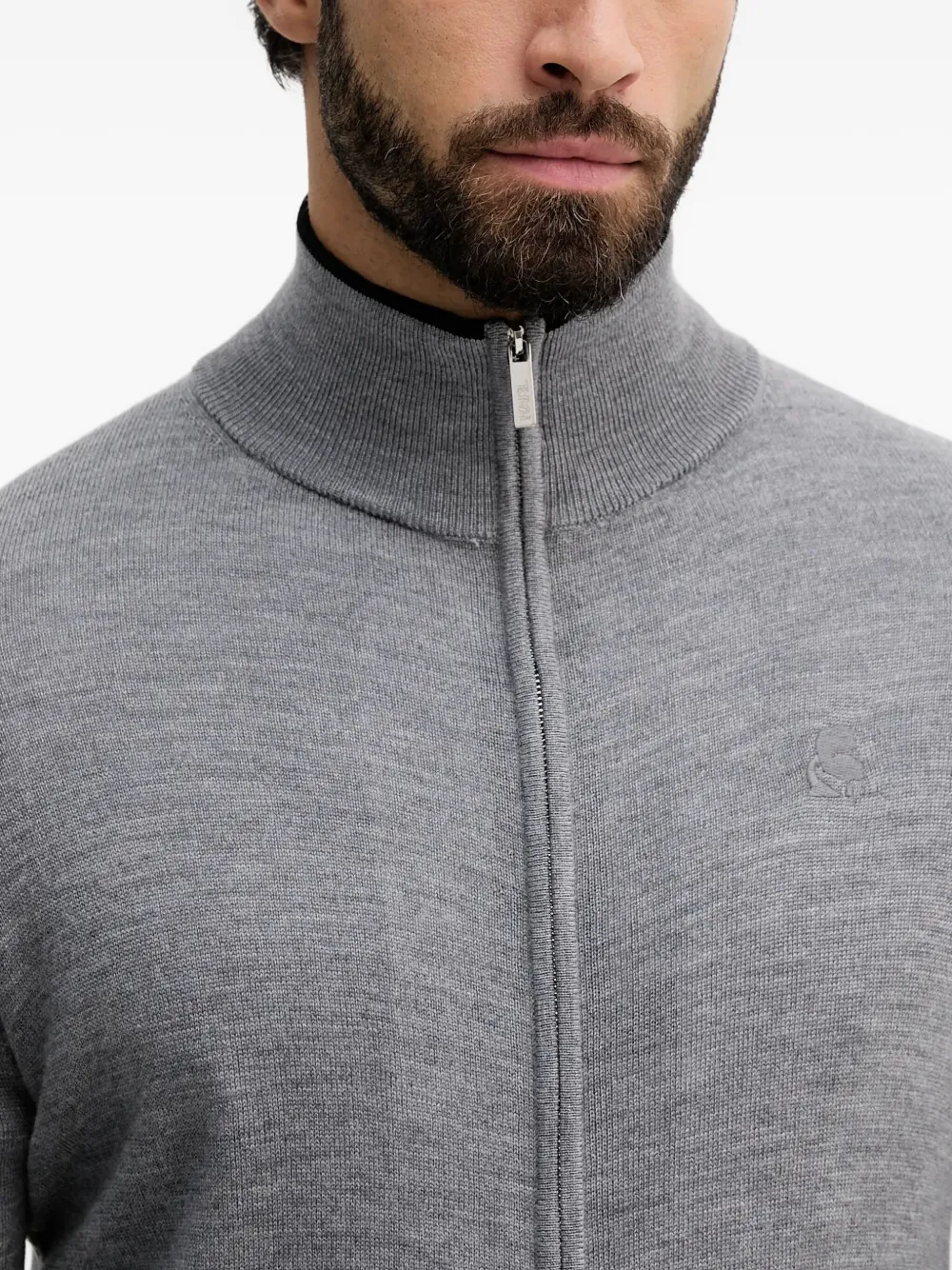 Karl Lagerfeld Trui met geborduurd logo en rits Grijs