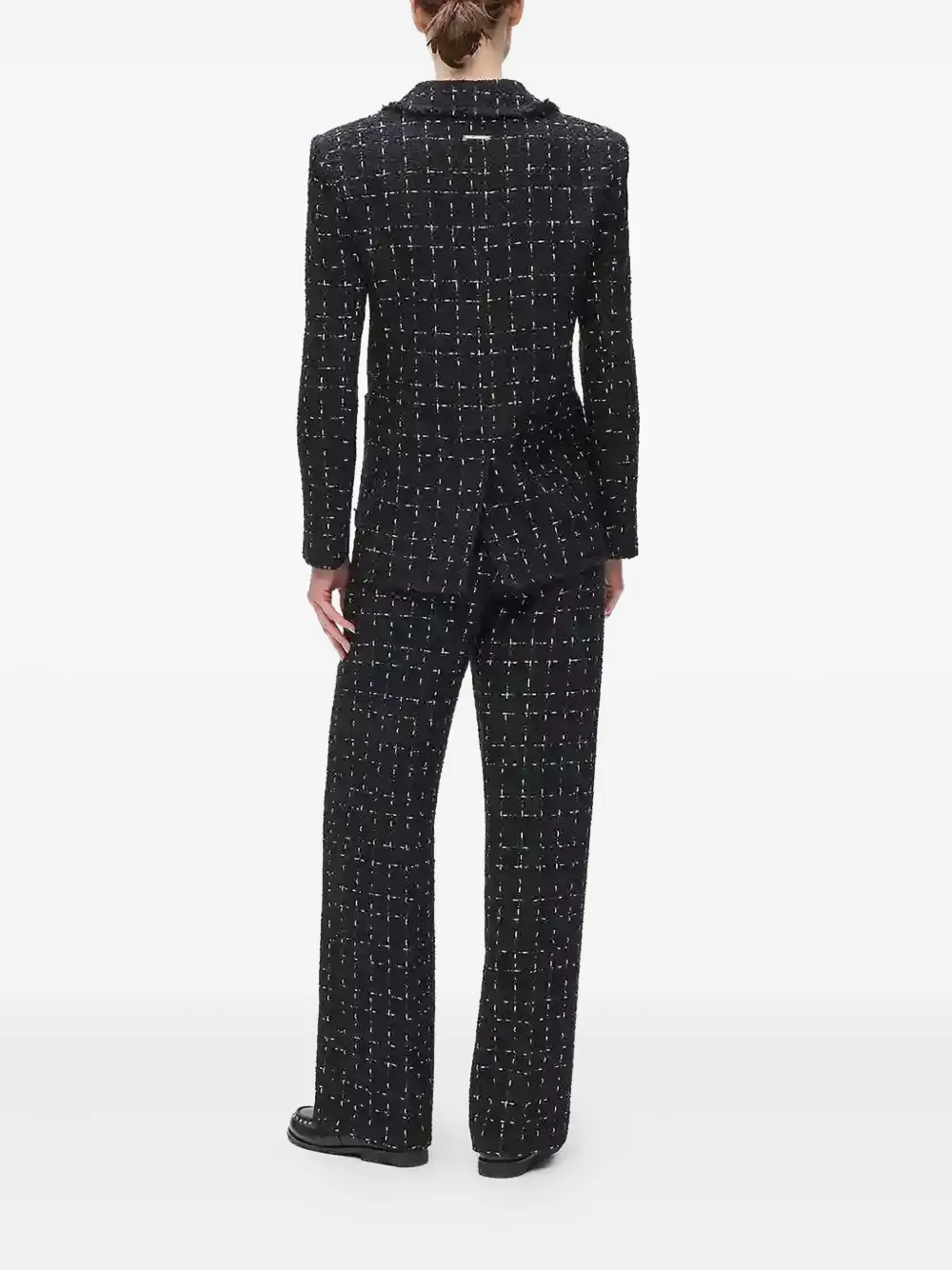 Karl Lagerfeld Single-breasted Tweed Blazer In Animal Print