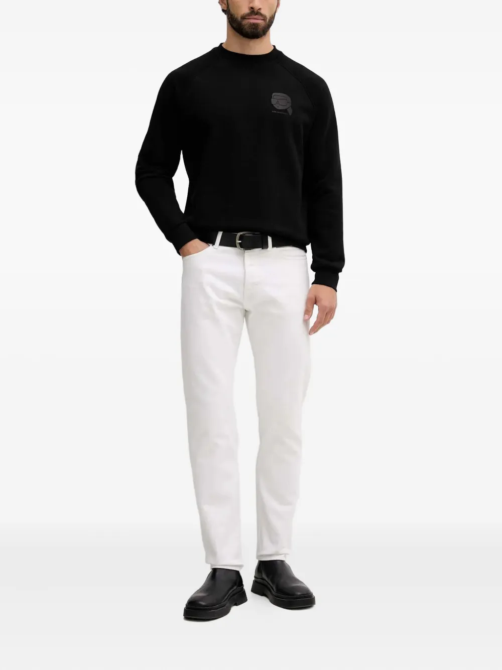 Karl Lagerfeld logo-print sweatshirt - Zwart