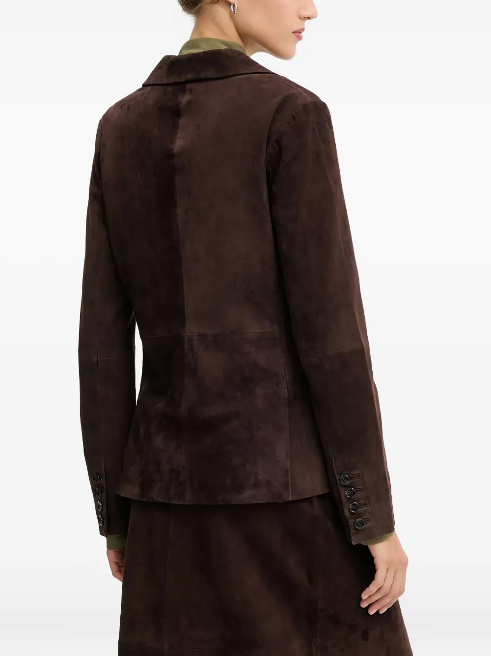 Never Fully Dressed Pocket Button Blazer In Brown