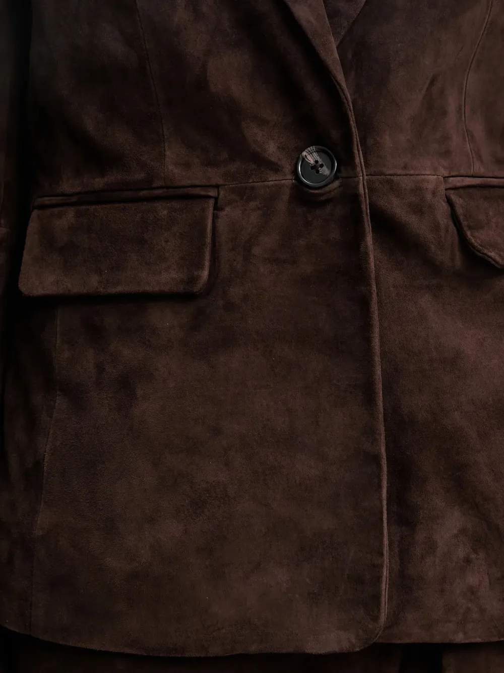 Never Fully Dressed Pocket Button Blazer In Brown