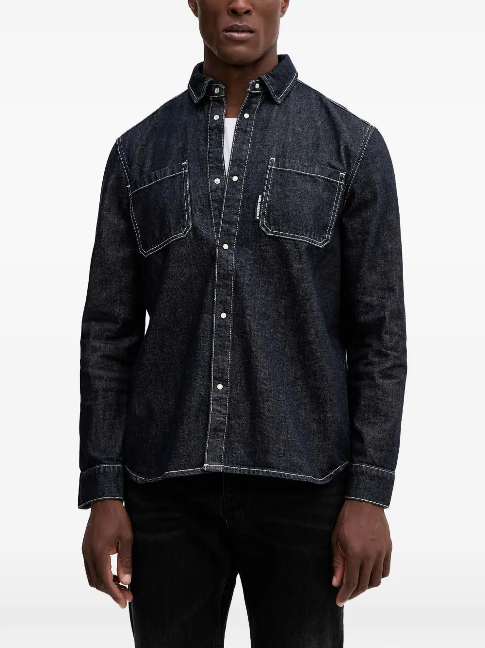 Karl Lagerfeld camisa con costuras en contraste | azul | Image 1