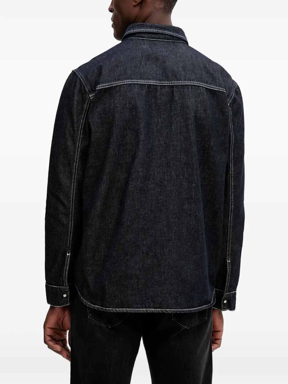 Karl Lagerfeld Overhemd met contrasterend stiksel Blauw