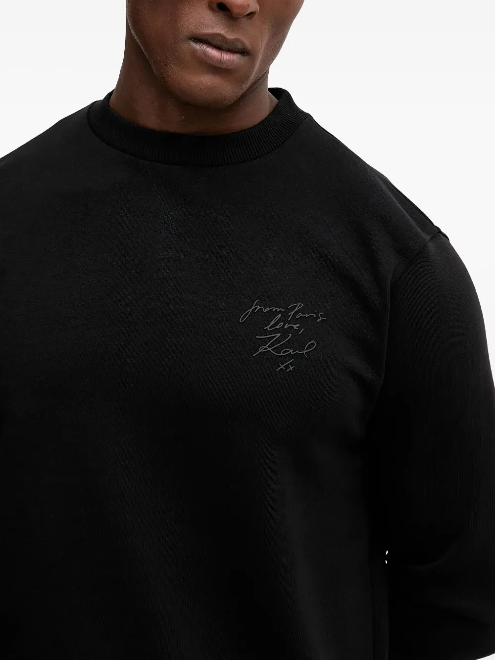 Karl Lagerfeld x Paris Hilton sweater met ronde hals Zwart