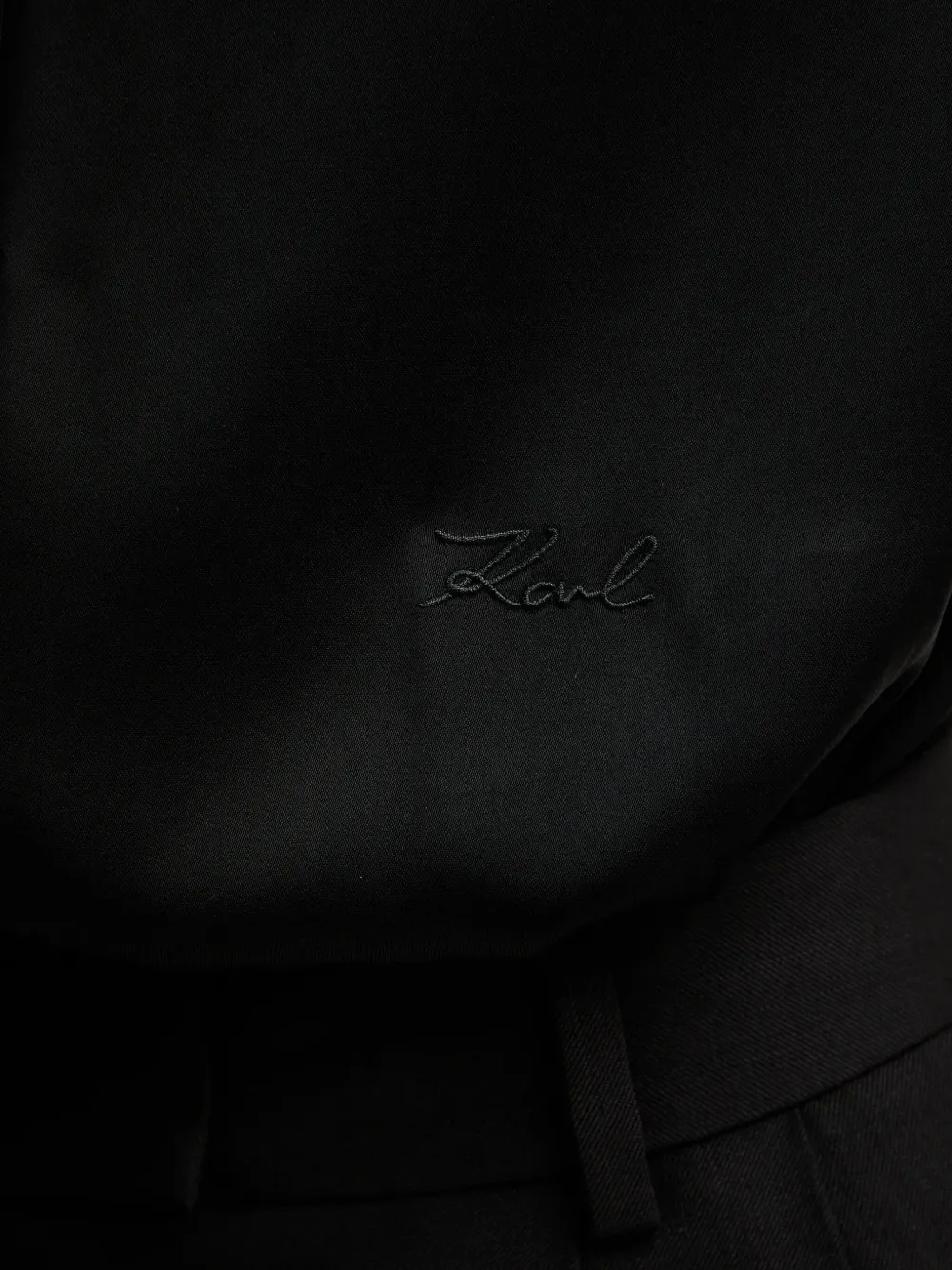 Karl Lagerfeld Cut-out Short-sleeve Shirt In Black