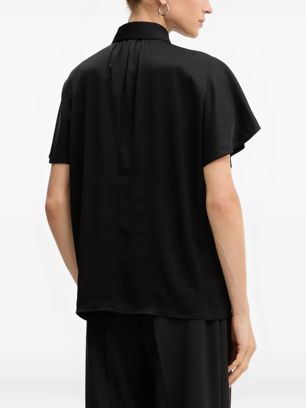 Karl Lagerfeld Cut-out Short-sleeve Shirt In Black