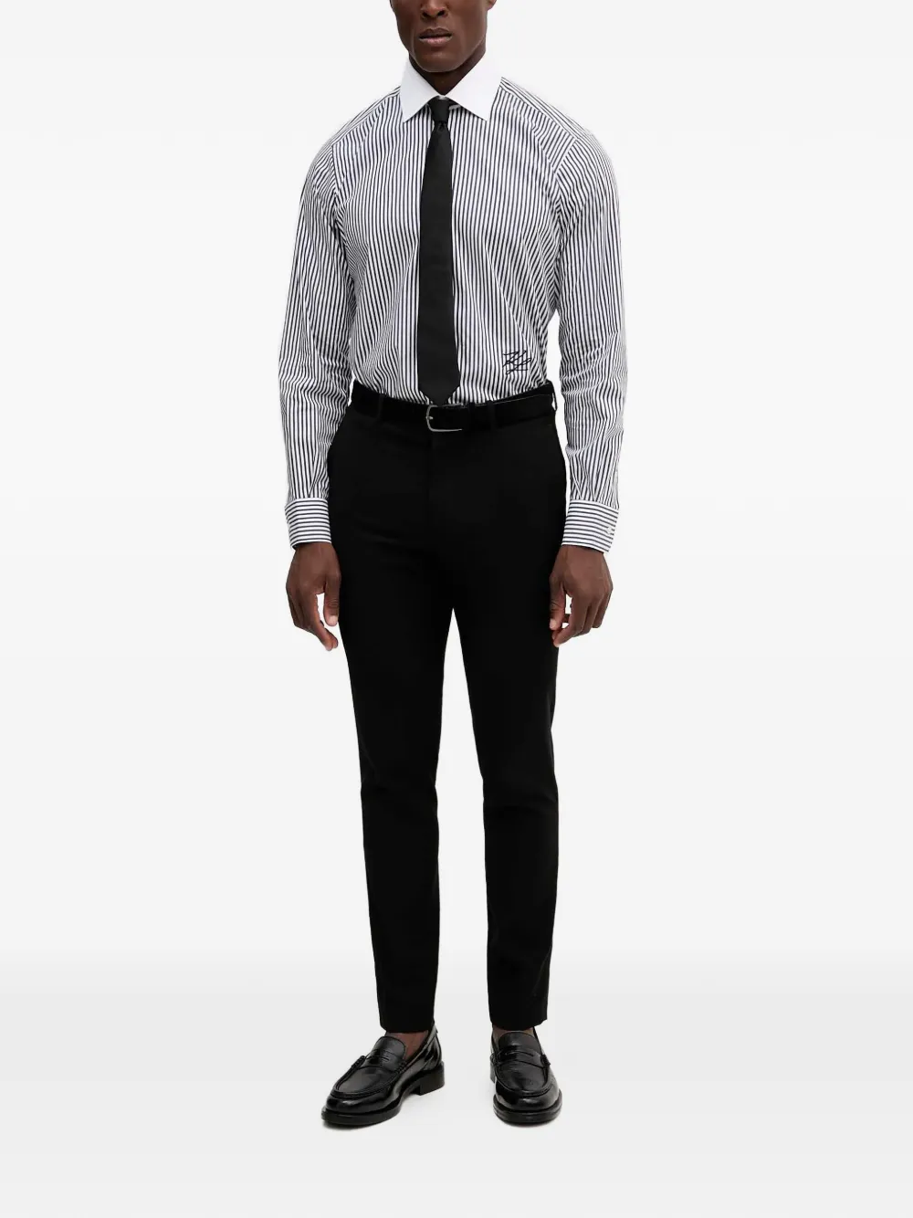 Karl Lagerfeld striped embroidered shirt - Wit