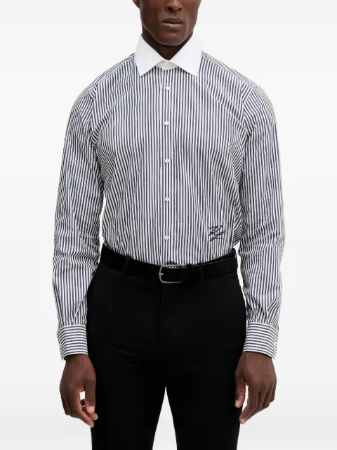 Karl Lagerfeld striped embroidered shirt