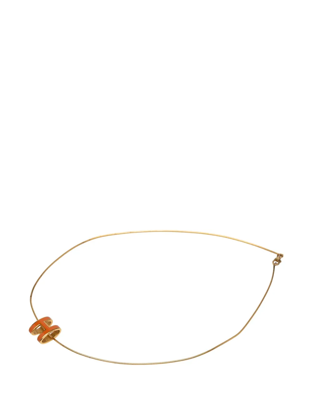 Pre-owned Hermes 2000-2020 Gold Plated Enamel Pop H Pendant Necklace Costume Necklace