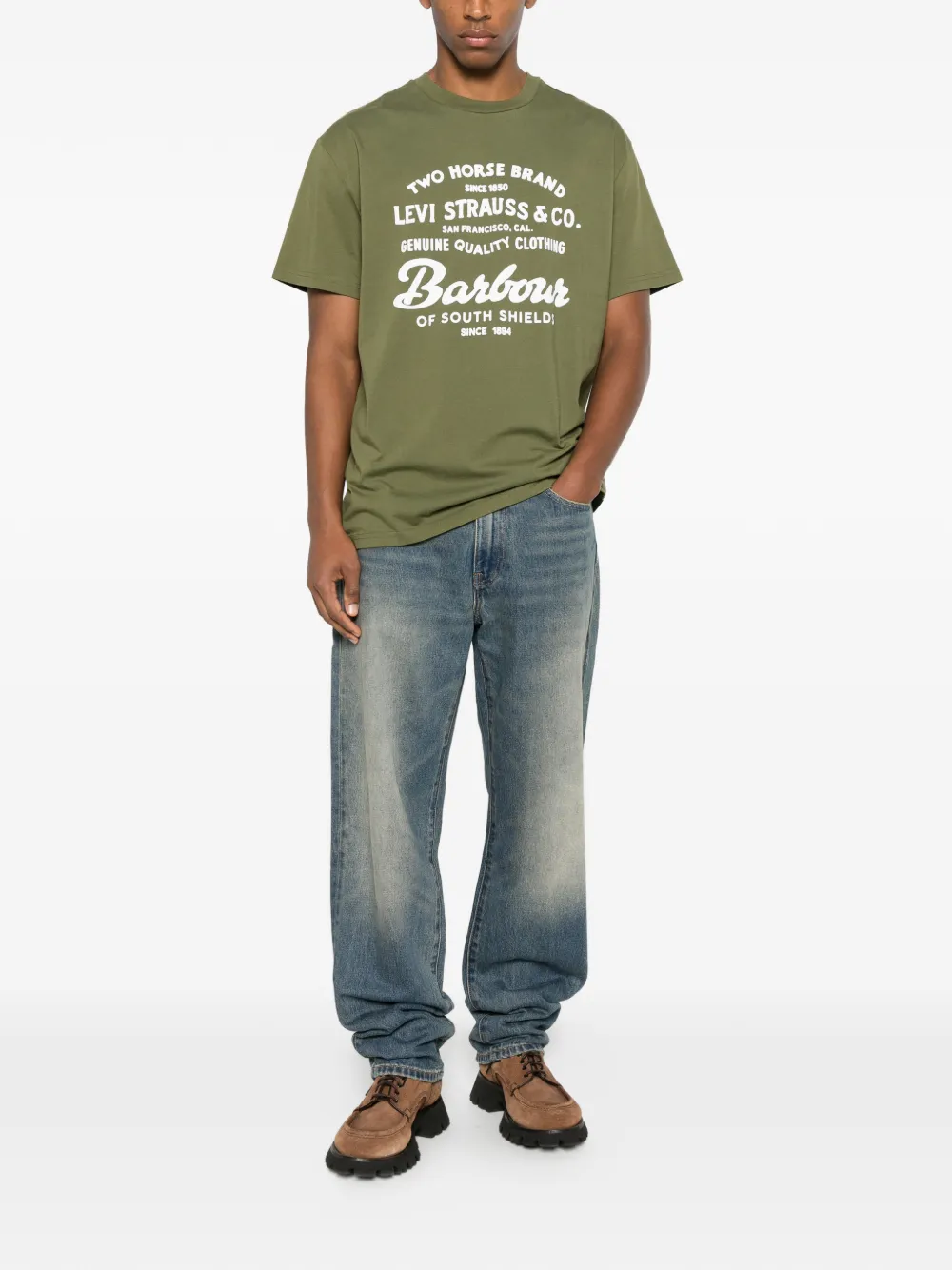Barbour x Levi's graphic-print T-shirt - Groen