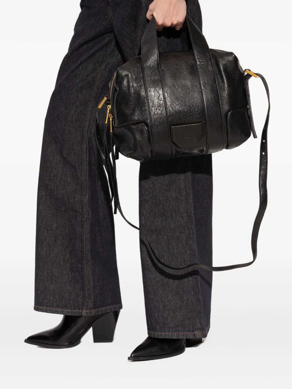 AllSaints Ares shopper met textuur - Zwart