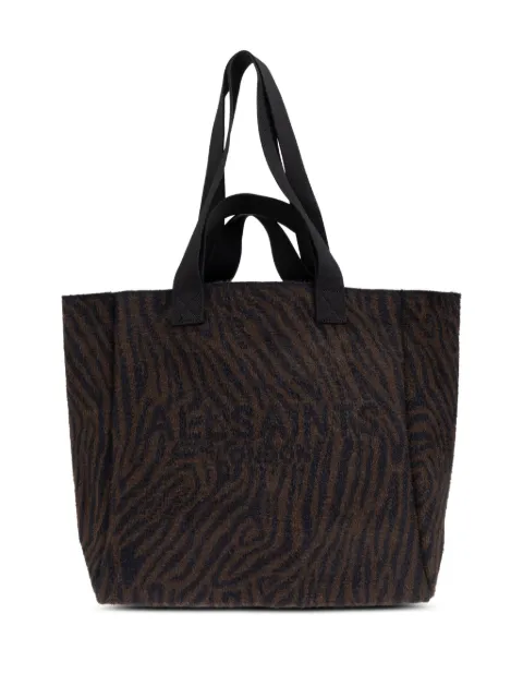 AllSaints Izzy zebra-print tote bag